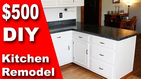 How To: $500 DIY Kitchen Remodel | Update Counter & Cabinets on a ...