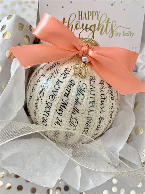 Personalized 60th Birthday Ornament For Women/Keepsake Gift for Mom/Aunt/Sister/Best Friend ...