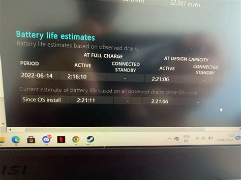 Is this battery life estimates normal (The laptop gf66 is new) : MSILaptops