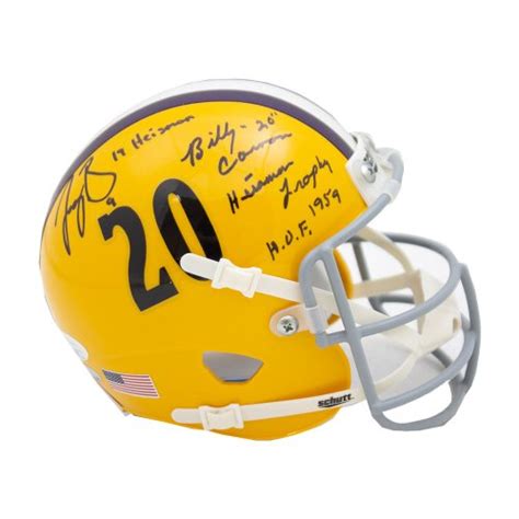 Joe Burrow Billy Cannon Signed Autographed Yellow LSU Tigers Schutt ...