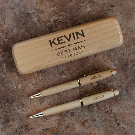 Personalized Groomsmen Pen Set including Engraved Case and | Etsy