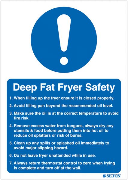 Deep Fat Fryer Safety Sign (With Symbol) | Seton