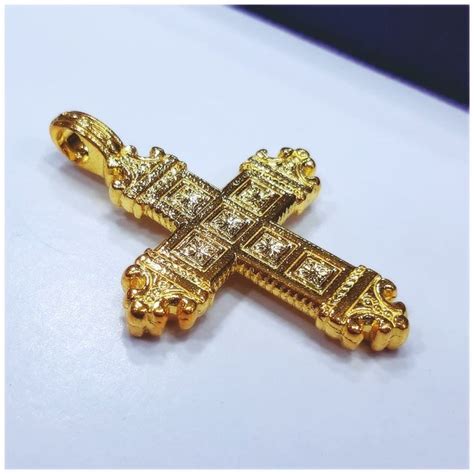 24k Solid Gold Gothic Cross Pendant 999 Pure Gold by Esther - Etsy | Gold, Cross jewelry, Cross ...