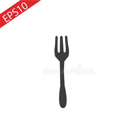 Fork Silhouette. Fork Vector Icon on White Background Stock Illustration - Illustration of fork ...