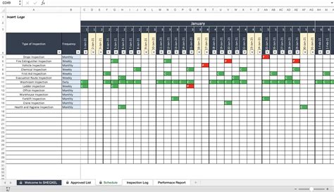 Inspection Schedule Template