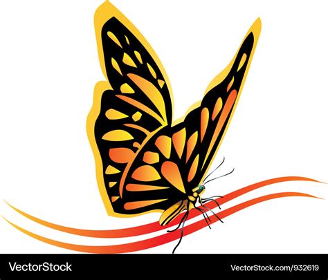 Monarch butterfly logo Royalty Free Vector Image