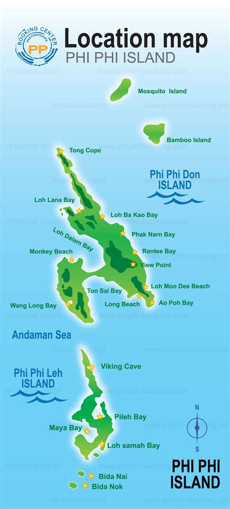 Map Of Phi Phi Island, Phuket Krabi Koh Lanta And Thailand