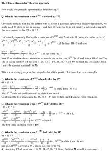 The Chinese Remainder Theorem – CAT-holics