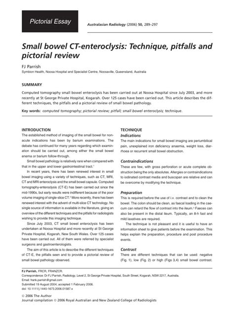 CT Enteroclysis Technique Pitfall | PDF | Ct Scan | Medical Imaging