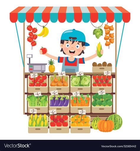 Green grocer shop Royalty Free Vector Image - VectorStock