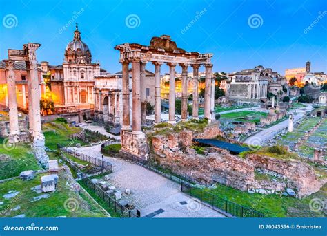 Roman Forum at Night , Rome in Italy Stock Photo - Image of culture, dawn: 70043596