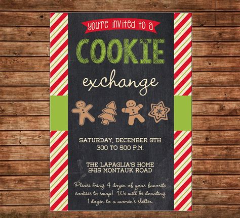 Christmas Cookie Exchange Swap Invitation Can personalize | Etsy ...