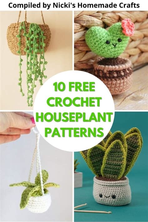 10 FREE Beautiful Crochet Houseplant Patterns - Nicki's Homemade Crafts