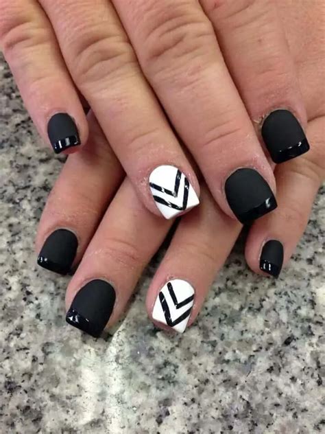 Black and White Matte Nail Art Designs - SheIdeas