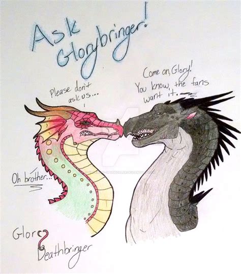 Ask Glory and Deathbringer! (Read Description) | Wings of fire dragons, Wings of fire, Wings of ...