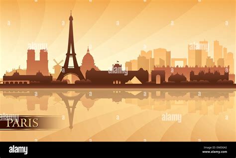 Paris city skyline silhouette background Stock Vector Image & Art - Alamy