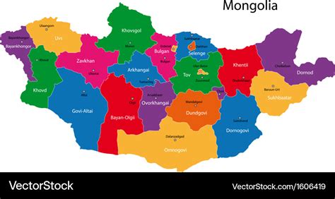 Mongolia map Royalty Free Vector Image - VectorStock