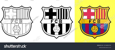 Futbol Club Barcelona Vector Illustration Outline Stock Vector (Royalty ...