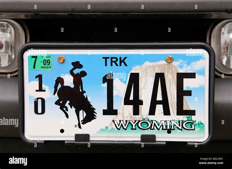 Wyoming license plate hi-res stock photography and images - Alamy