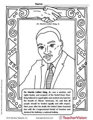 Printable Coloring Coloring Pages Of Martin Luther King Jr : Leading ...