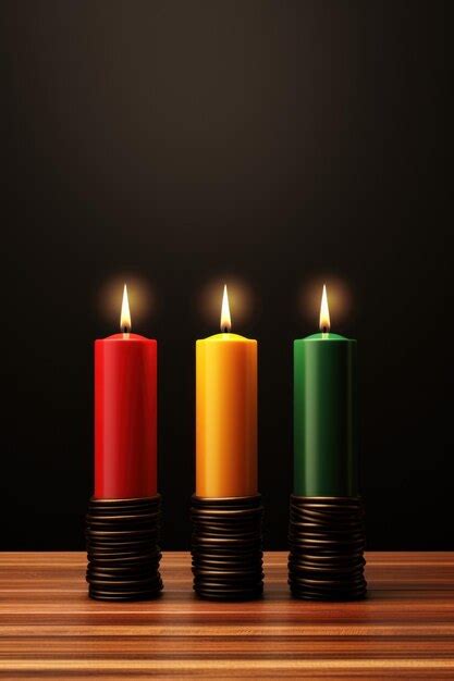 Premium AI Image | Kwanzaa holiday decorative candle traditional colors ...