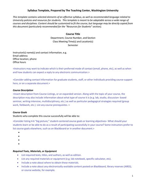 47 Editable Syllabus Templates (Course Syllabus) ᐅ TemplateLab