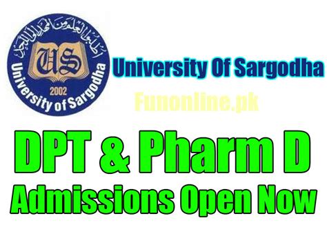 University Of Sargodha UOS DPT, Pharm-D Admissions 2024 | WebStudy