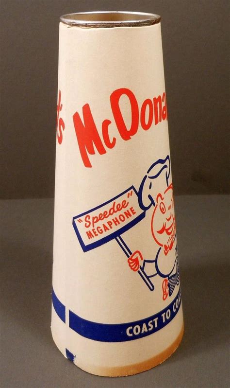 Vintage McDonald's SPEEDEE Paper MEGAPHONE -RARE 1960's Pre-Ronald ...