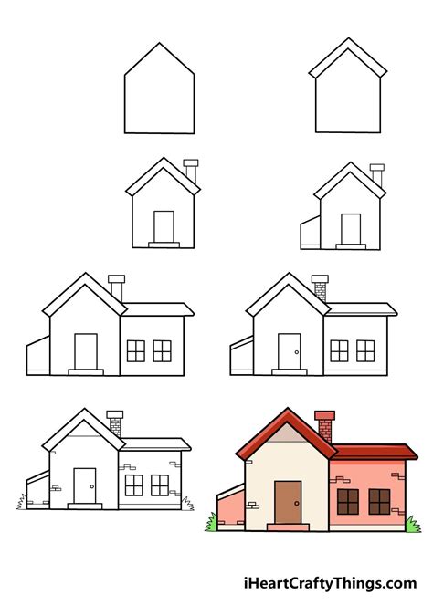 Simple house drawing, House drawing, Easy doodles drawings