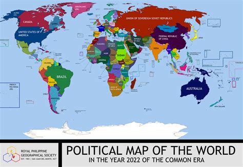 Political Map of the World in the Year 2022 of the Common Era ...