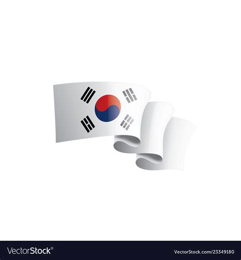 South korean flag on a white Royalty Free Vector Image