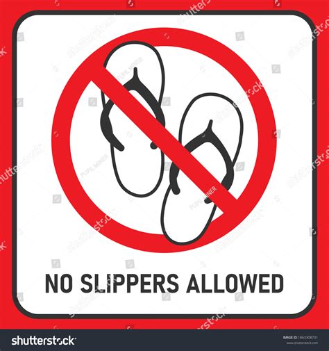 No Slippers Allowed Sign Isolated Illustration Stock Vector (Royalty ...