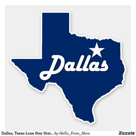 Dallas, Texas Lone Star State City Map Sticker | Zazzle.com | Dallas ...