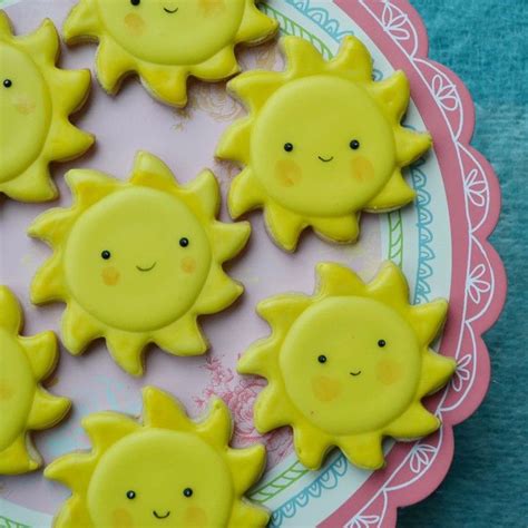 Sunshine cookie favours | Sunshine cookies, Cookie favors, Cookies