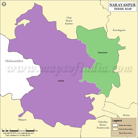 Narayanpur Tehsil Map, Tehsils in Narayanpur