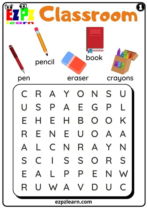 Classroom Objects - Ezpzlearn.com