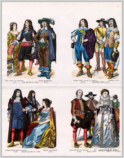 English fashion in the 17th Century.