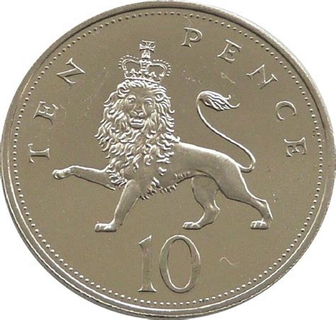 1990 Crowned Lion Passant 10p Brilliant Uncirculated Coin