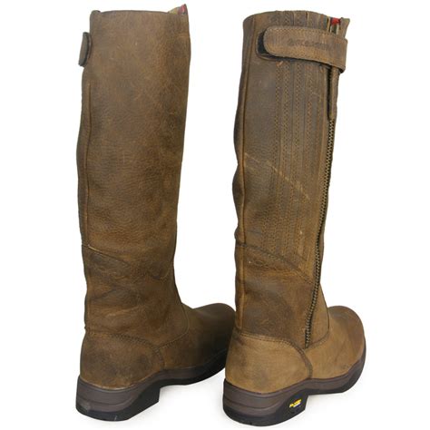 LADIES EQUESTRIAN WATERPROOF RIDING LEATHER LONG STABLE YARD BOOTS SIZE ...