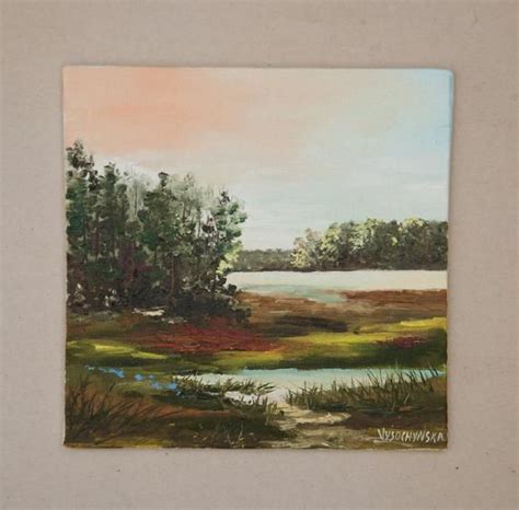 Landscape Oil Painting Original Miniature Painting Small Wall Decor 6x6 ...