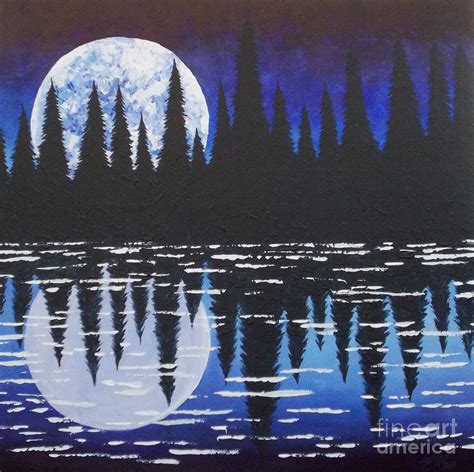 Moon Reflection Over Walden Pond by Tracy Levesque