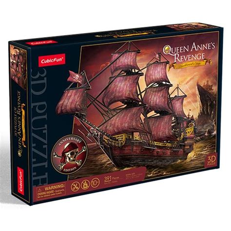 3D Puzzle - Queen Anne's Revenge Blackbeard Ship (Anniversary RED Edition) | Holdson Limited, NZ