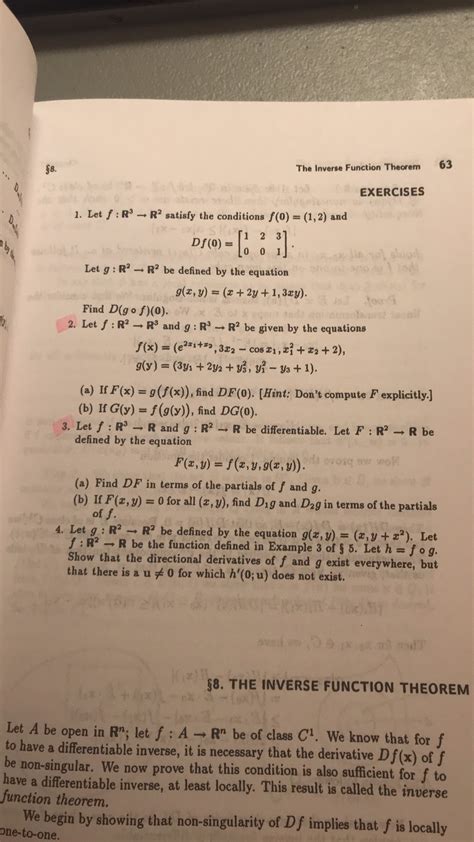 Solved The Inverse Function Theorem EXERCISES 1. Let f:Rº-Rº | Chegg.com