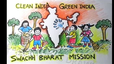 How To Draw Clean India Green India Swachh Bharat Mission Poster Drawing – Theme Loader