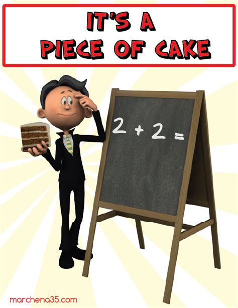 It's a piece of cake - food idiom. | READ~IDIOMS | Pinterest | Learning english and Homework