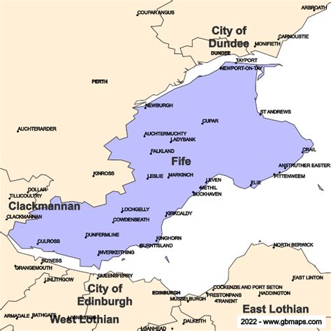 Fife County Boundaries Map