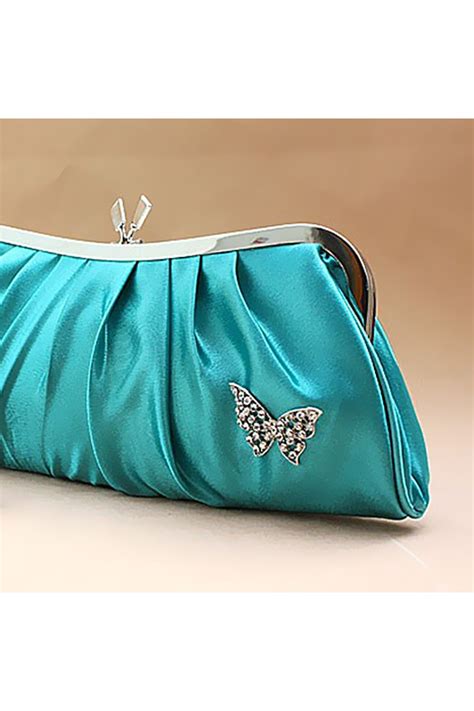 Butterfly turquoise evening clutch bag