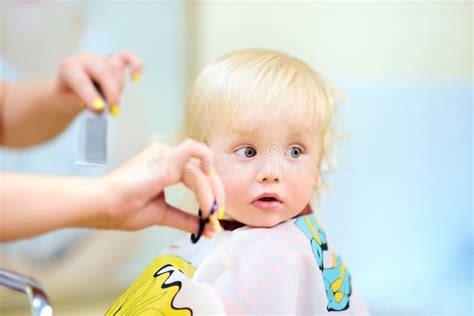 Toddler Child Getting His First Haircut Stock Photo - Image of beauty ...