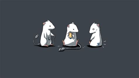 minimalism, artwork, humor, technology, animals, simple background, mice, digital art, HD ...