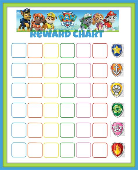 Free Printable Paw Patrol Reward Chart - Printable Word Searches